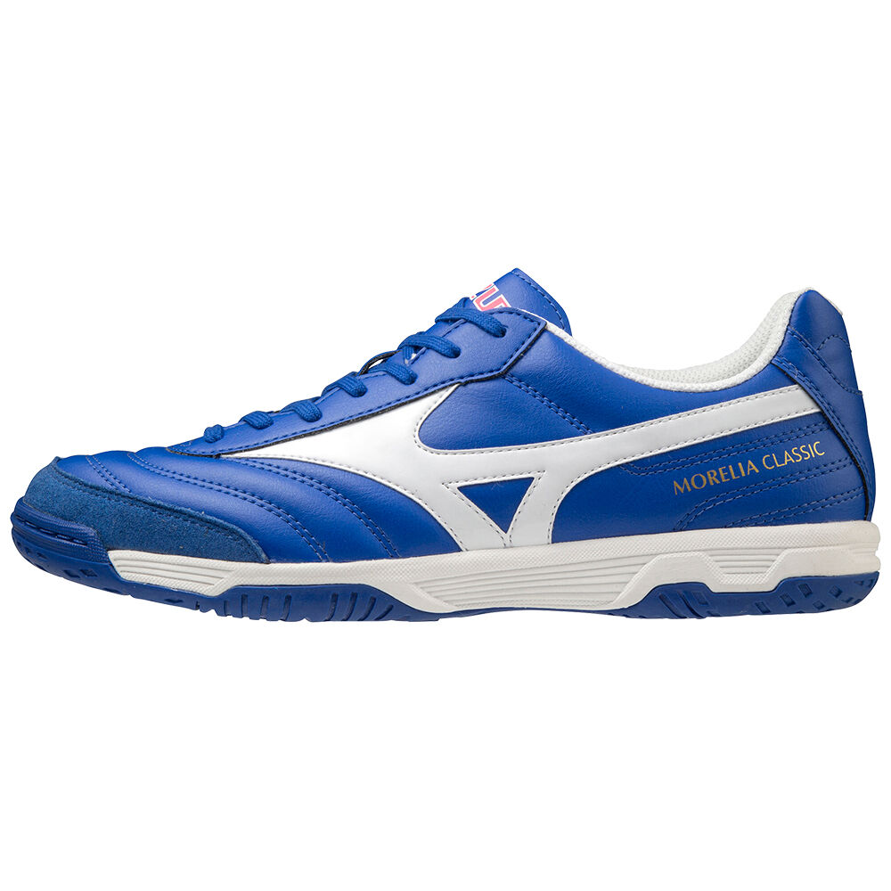 Mizuno Morelia Sala Classic IN Férfi Focicipő Kék/Fehér YCX534917